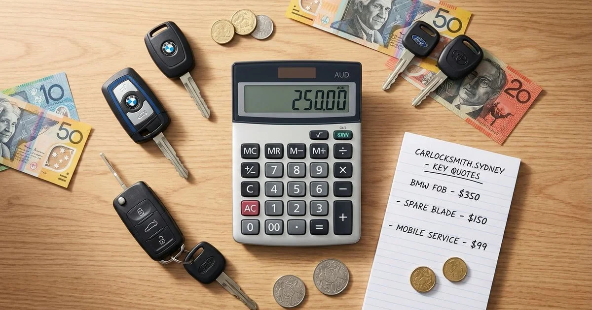 Car Key Replacement Cost in Sydney — What You'll Actually Pay in 2026