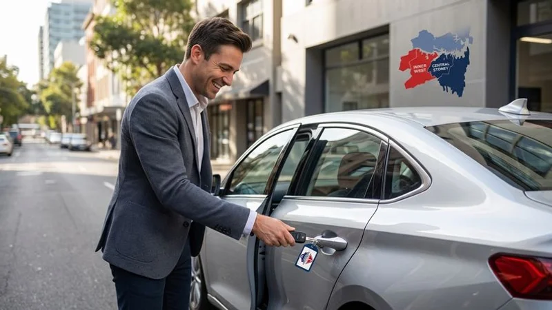 A relieved driver using their spare car key after losing their primary key showing the value of having a backup